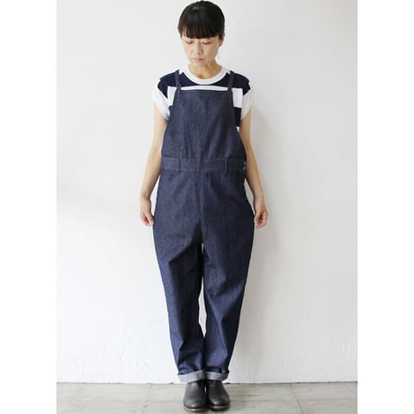 atelier naruse アトリエナルセ cotton denim salopette pants デニムサロペット #indigo 【送料無料】
