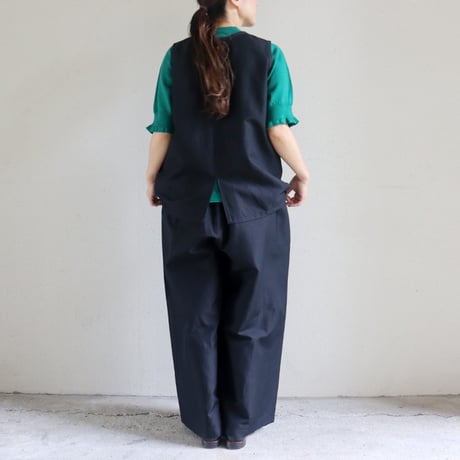 **再入荷**homspun ホームスパン　W/Lワイドギャザーパンツ　#ダークブラウン、ブラック　【送料無料】