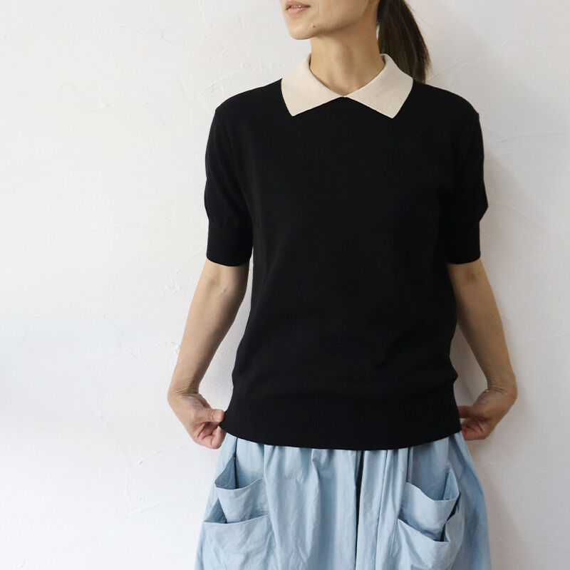 再入荷** atelier naruse アトリエナルセ コットン衿付きニット｜cott