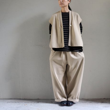 ARTE POVERA アルテポーヴェラ　ポンチ裏起毛2タックワイドパンツ　#ベージュ