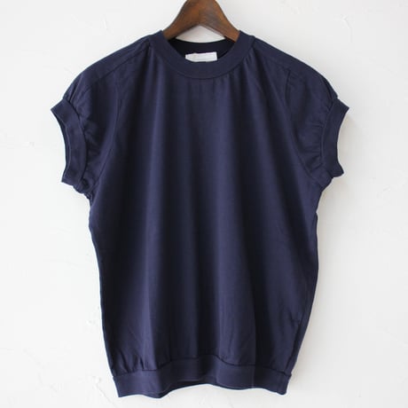 **2024s/s分到着** homspun ホームスパン 30/1天竺キャップスリーブTシャツ　#サラシ、ブラック、ネイビー