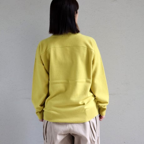 homspun ホームスパン　ラム12Gクルーネックプルオーバー　#イエロー、ネイビー