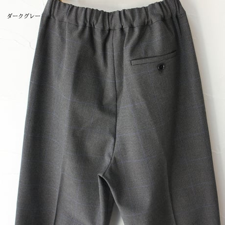 TRAVAIL MANUEL トラバイユマニュアル　T/Rツイルチェック裏起毛１タックスラックス