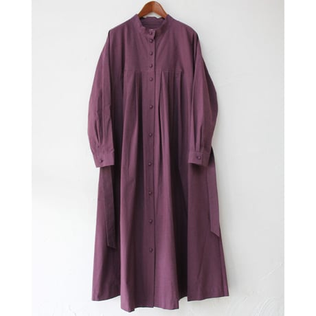 MAGALI マガリ　天日干しコットンタックワンピース　#モス、マスタード、グレープ