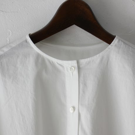 **再入荷** LinenYa リネンヤ　コットンバックギャザーブラウス　#ネイビー、シャンブレー、ホワイト