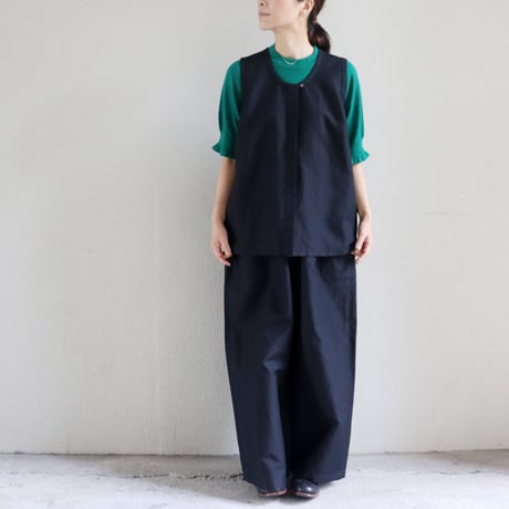 **再入荷**homspun ホームスパン　W/Lワイドギャザーパンツ　#ダークブラウン、ブラック　【送料無料】