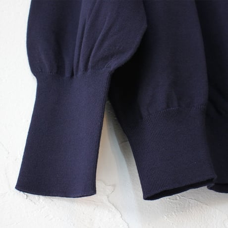 **またまたまた再入荷** LinenYa リネンヤ　as it is.　コットンモックネック長袖ニット　#ブラック、ネイビー　【送料無料】