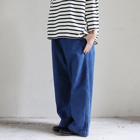 TRAVAIL MANUEL トラバイユマニュアル　ムラ糸デニムノーティカルパンツ　#オフ白、インディゴ