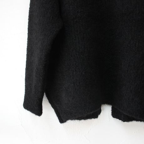 homspun ホームスパン　片畦編みカーディガン＆マフラー　#キャメル、ブラック　【送料無料】