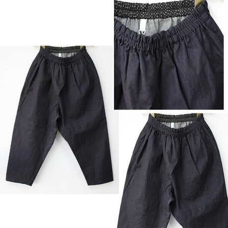 **再入荷** homspun ホームスパン　8オンス ウェポンデニムギャザーパンツ　#ブルー　【送料無料】