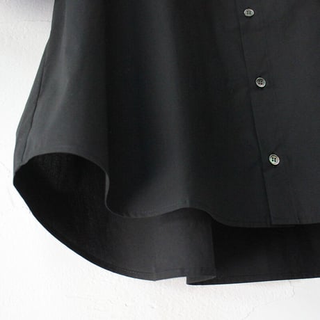 **またまた再入荷** Linenya リネンヤ　ギザコットンバンドカラー半袖シャツ　#ブラック【送料無料】