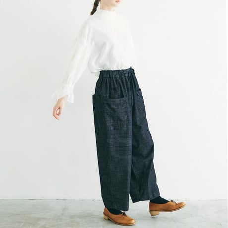 MAGALI マガリ　コットンコーデュロイポッシュパンツ　#ブラックチェック、ブラウンチェック　【送料無料】
