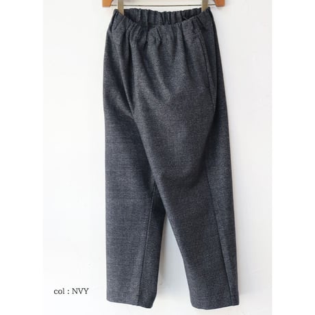 **サイズ欠け分再入荷**TRAVAIL MANUEL トラバイユマニュアル　杢グレンチェックポーラパンツ　#MGY,CGY,NVY