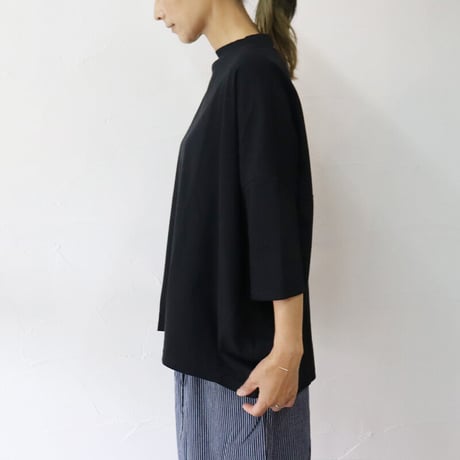 **またまた再入荷** Linenya リネンヤ　コットン天竺7分袖Tシャツ　＃レッド、チャコール、ブラック