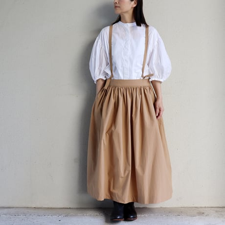 atelier naruse アトリエナルセ　コットンサスペンダースカート　cotton suspender skirt　#キャメル、ブラック