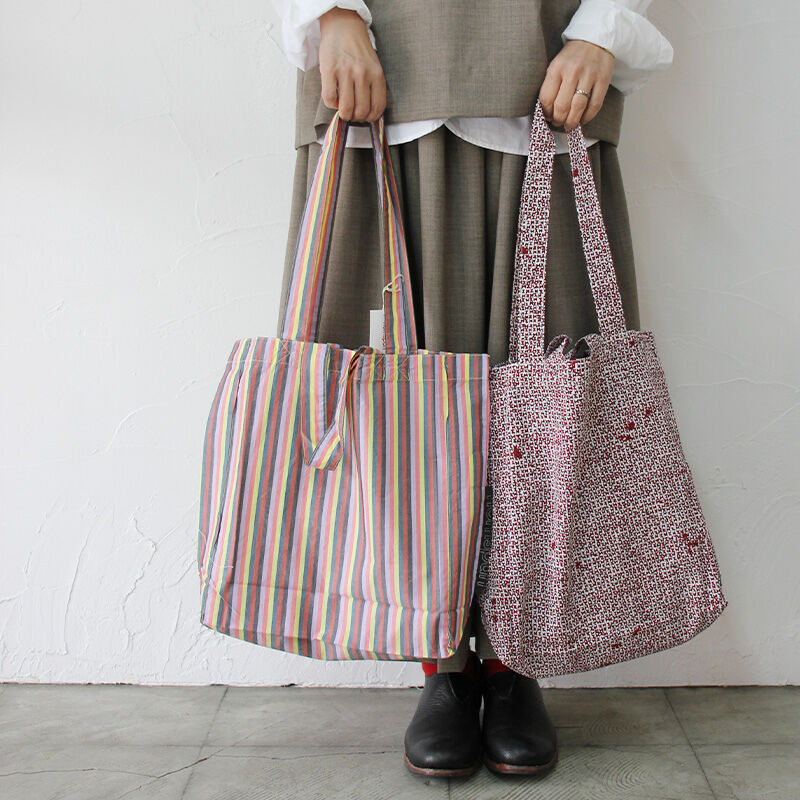 homspun ホームスパン トートバッグ #レッド、マルチストライプ