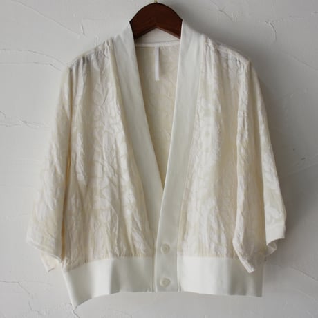 ARTE POVERA アルテポーヴェラ　インドジャガード8分袖カーディガン　#キナリ