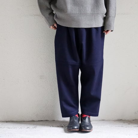 美品homspun/ホームスパン【定価3.1万】 ソフトフラノツータックパンツ