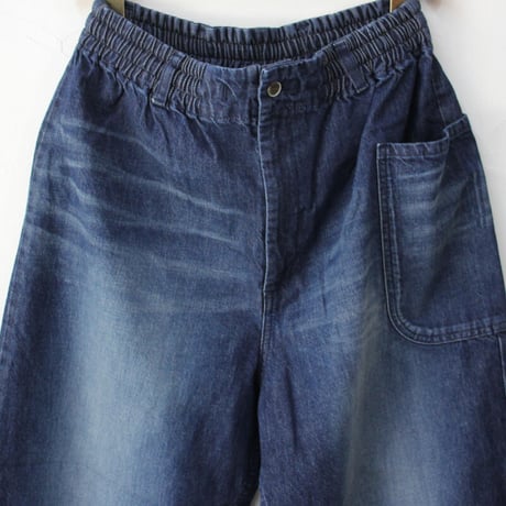 **2025a/w分到着** atelier naruse アトリエナルセ　コットンデニム ウエストゴム バルーンバンツ　#ストーンウォッシュ加工