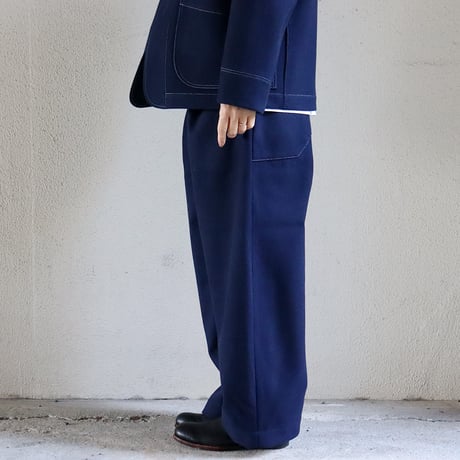 ASEEDONCLOUD アシードンクラウド Melton denim HandWerker wide trousers メルトンデニムワイドトラウザー #ブルー