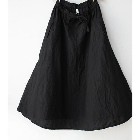 **再入荷** homspun ホームスパン　C/Lシャンブレーフレアースカート　#ブラック　【送料無料】