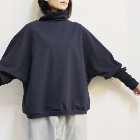 **ネイビーのみ再入荷** LinenYa 天竺ハイネックプルオーバー　#ネイビー、グレー　【送料無料】