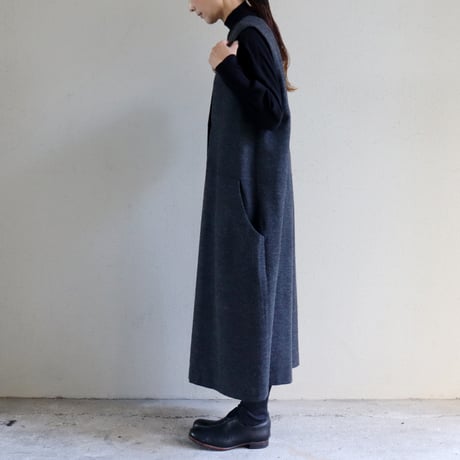 atelier naruse アトリエナルセ　コットンウールヘリンボンジャンパースカート  cotton&wool herring-bone jumper skirt　【送料無料】