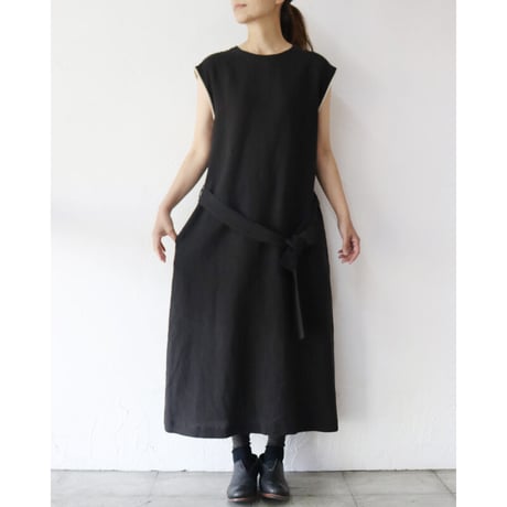 atelier naruse　アトリエナルセ　リネンノースリーブワンピース＋リブ　【送料無料】