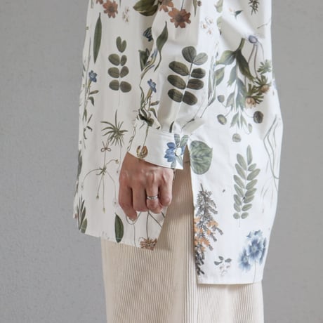 ASEEDONCLOUD アシードンクラウド　Tea garden flower print Standard shirt #off white 【送料無料】