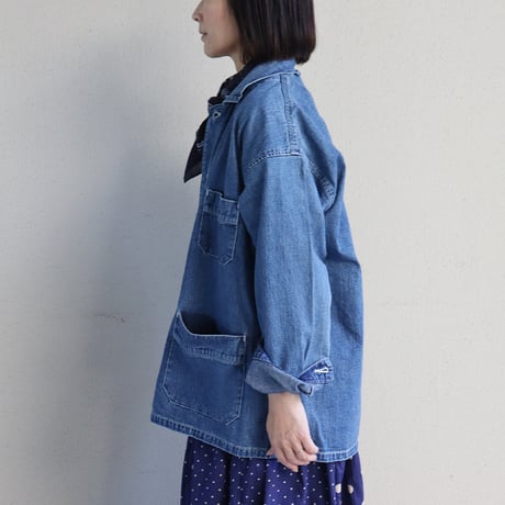 sasanqua by trees サザンカバイツリーズ　10.5オンスネップデニムカバーオール　#3year wash