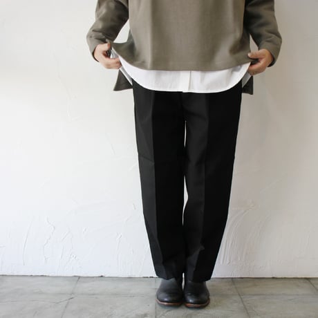 TRAVAIL MANUEL トラバイユマニュアル ブリティッシュツイルズートパンツ　#ブラック