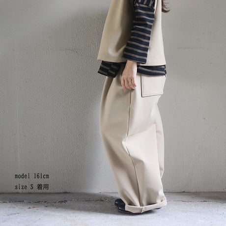 ARTE POVERA アルテポーヴェラ　ポンチ裏起毛2タックワイドパンツ　#ベージュ