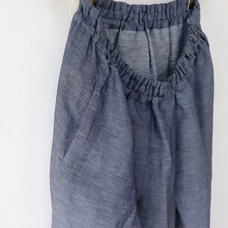 Linenya リネンヤ　シャンブレータックロングスカート　#ブルーシャンブレー
