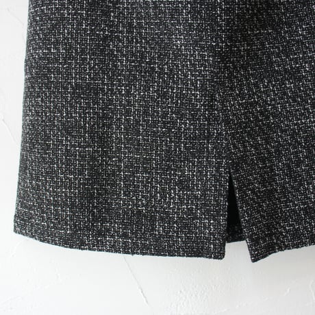**再入荷** KHA:KI カーキ　TWEED CARGO SKIRT ツイードカーゴスカート　#ブラック　【送料無料】