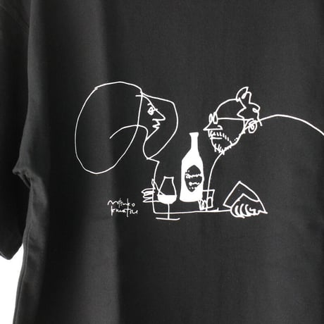 **再入荷**anme アンヌ　Dinner柄半袖Tシャツ　#ブラック