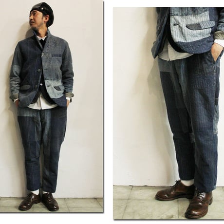 FUNSET OF ART ファンセットオブアート RANRU刺し子ウォールワークパンツ RANRU"SASHIKO"Wall Work Pants　#インディゴ　【送料無料】