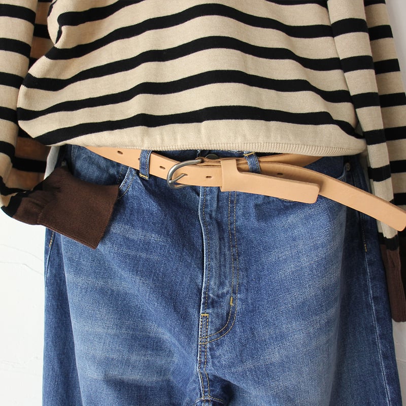 再入荷** homspun ホームスパン レザーベルト #ヌメ、ブラウン