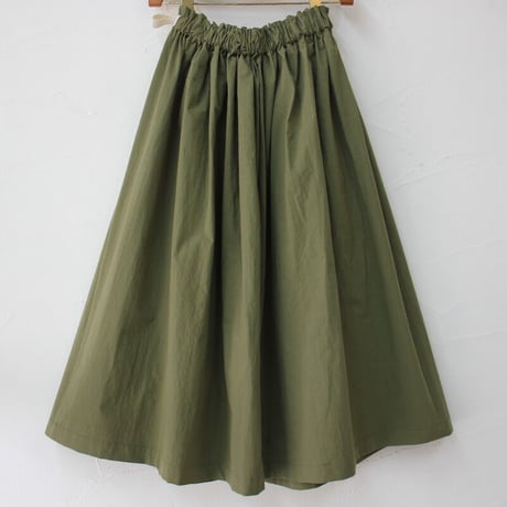 **再入荷** sasanqua by trees サザンカバイツリース　高密度ポプリンアシメレイヤーポケットスカート　#アイボリー、カーキ、ブラック