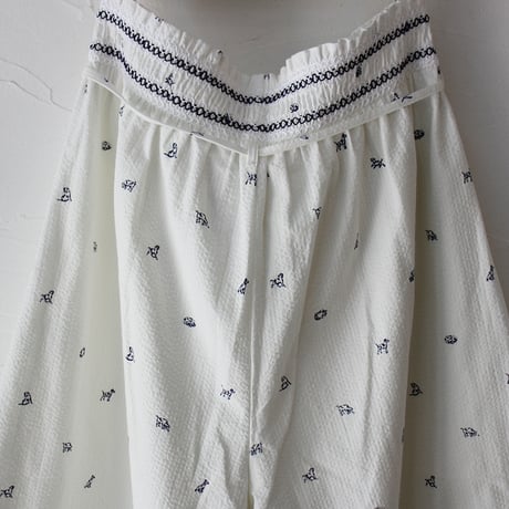 ASEEDONCLOUD アシードンクラウド companion dog print gardener pajama culotte #off white