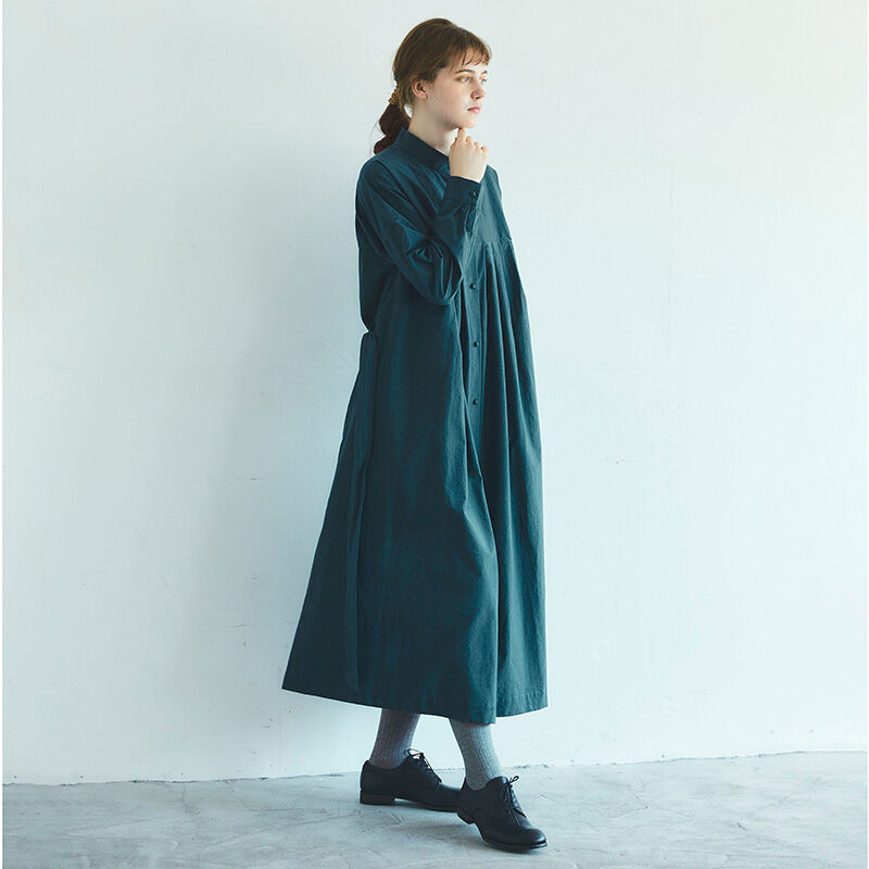 MAGALI マガリ 天日干しコットンタックワンピース #モス MAGALI マガリ 天日干しコットンタックワンピース #モス