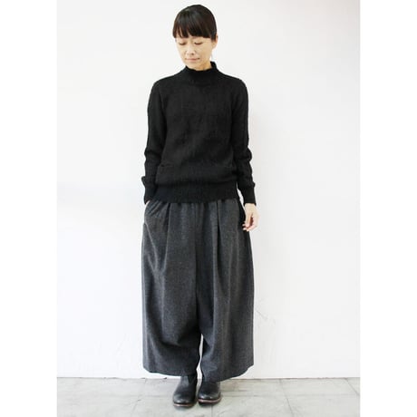 atelier naruse アトリエナルセ furano wool wide pants  #杢ブラック　【送料無料】