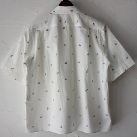 ASEEDONCLOUD アシードンクラウド companion dog print shokuonshitsu workshirts #off white