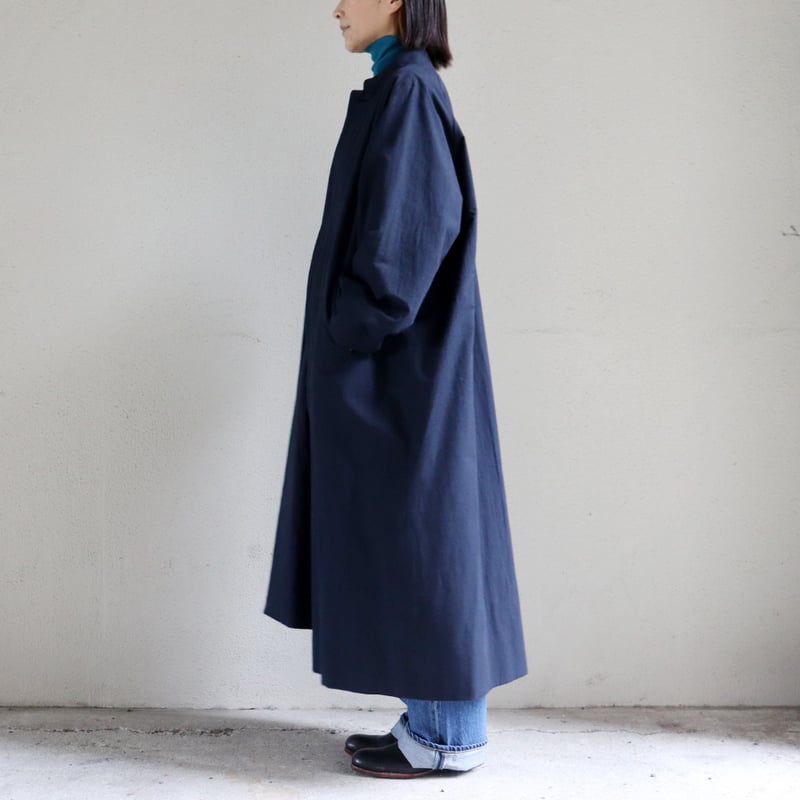 atelier naruse アトリエナルセ コットンヘンプスタンドカラーコート