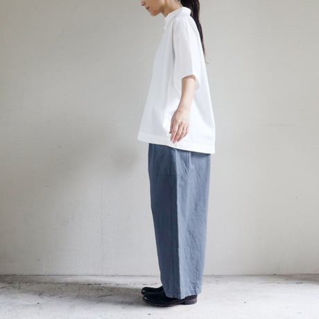 **再入荷**　homspun ホームスパン　バルキーシーチング薄手ギャザーパンツ　#ブルー、グレー、ピンク