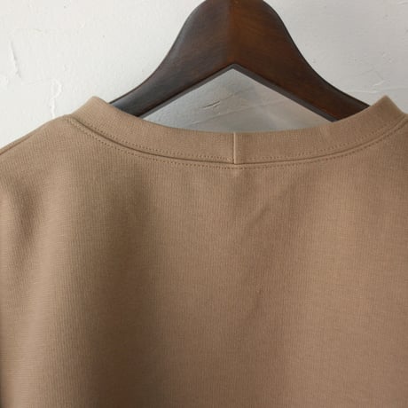 ARTE POVERA アルテポーヴェラ　刺し子風コットン天竺8分袖トレーナー　#スミクロ、ベージュ