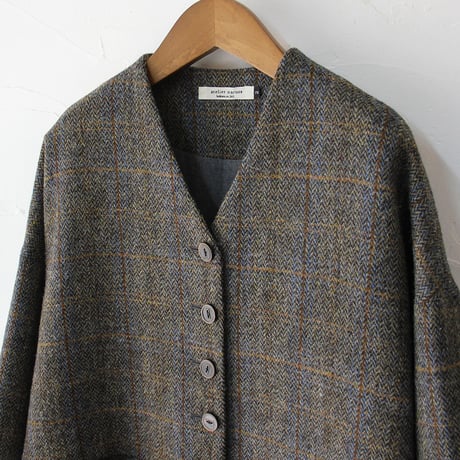 atelier naruse アトリエナルセ　ハリスツィードウールコクーンコート Harris Tweed wool cocoon coat