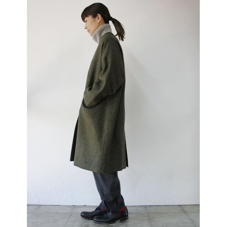 atelier naruse アトリエナルセ　MOON ENGLAND tweed cocoon coat  ツィードコクーンコート  #カーキグリーン　【送料無料】