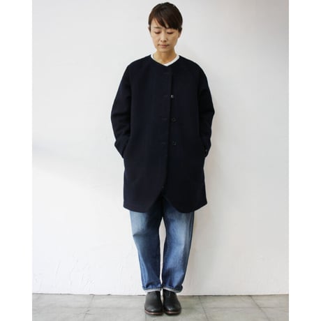 homspun ホームスパン　ウールメルトンコート　#ネイビー　【送料無料】