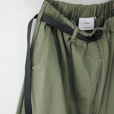 KHA:KI カーキ　STRECH OVAL SKIRT　ストレッチオーバルスカート　#カーキ、ブラック