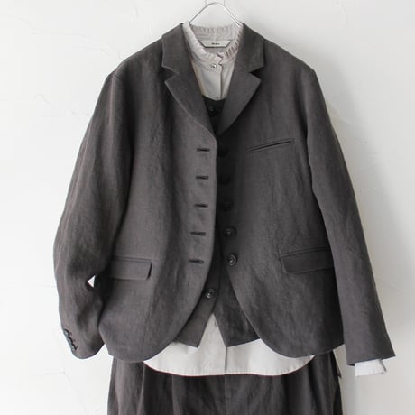 **再入荷** atelier naruse アトリエナルセ　リネンテーラードジャケット　linen tailored jacket　#ベイジュ、チャコール